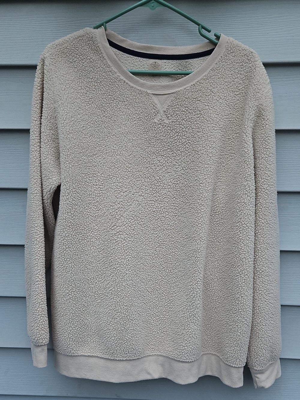 St John’s Bay Sherpa Fleece Pullover XL CREAM Cozy Crewneck Sweatshirt